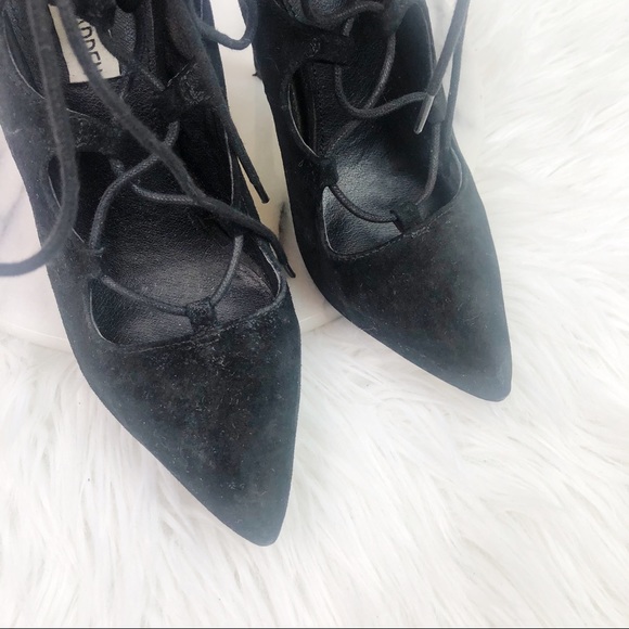 Steve Madden Yeskia Black Suede Heels - Picture 3 of 8